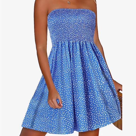 Blue Plus Size Summer Dress - Picture 6 of 7